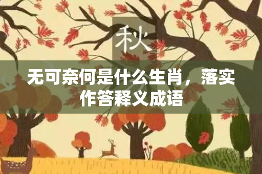 无可奈何是什么生肖，落实作答释义成语