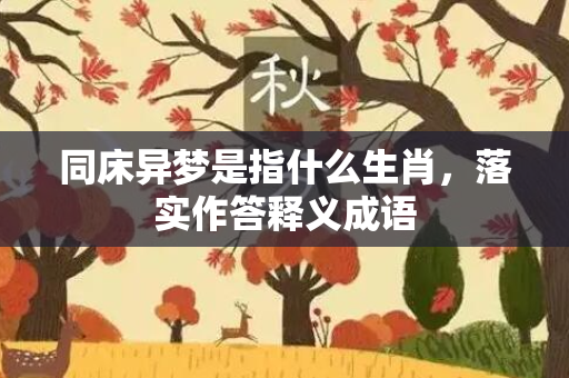 同床异梦是指什么生肖，落实作答释义成语