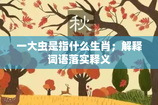 一大虫是指什么生肖；解释词语落实释义