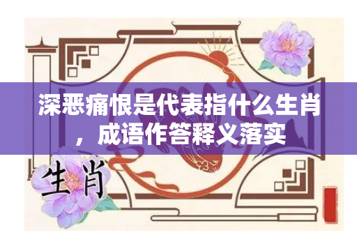 深恶痛恨是代表指什么生肖，成语作答释义落实